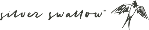 Silver Swallow trade mark logo in calligraphy with swallow bird