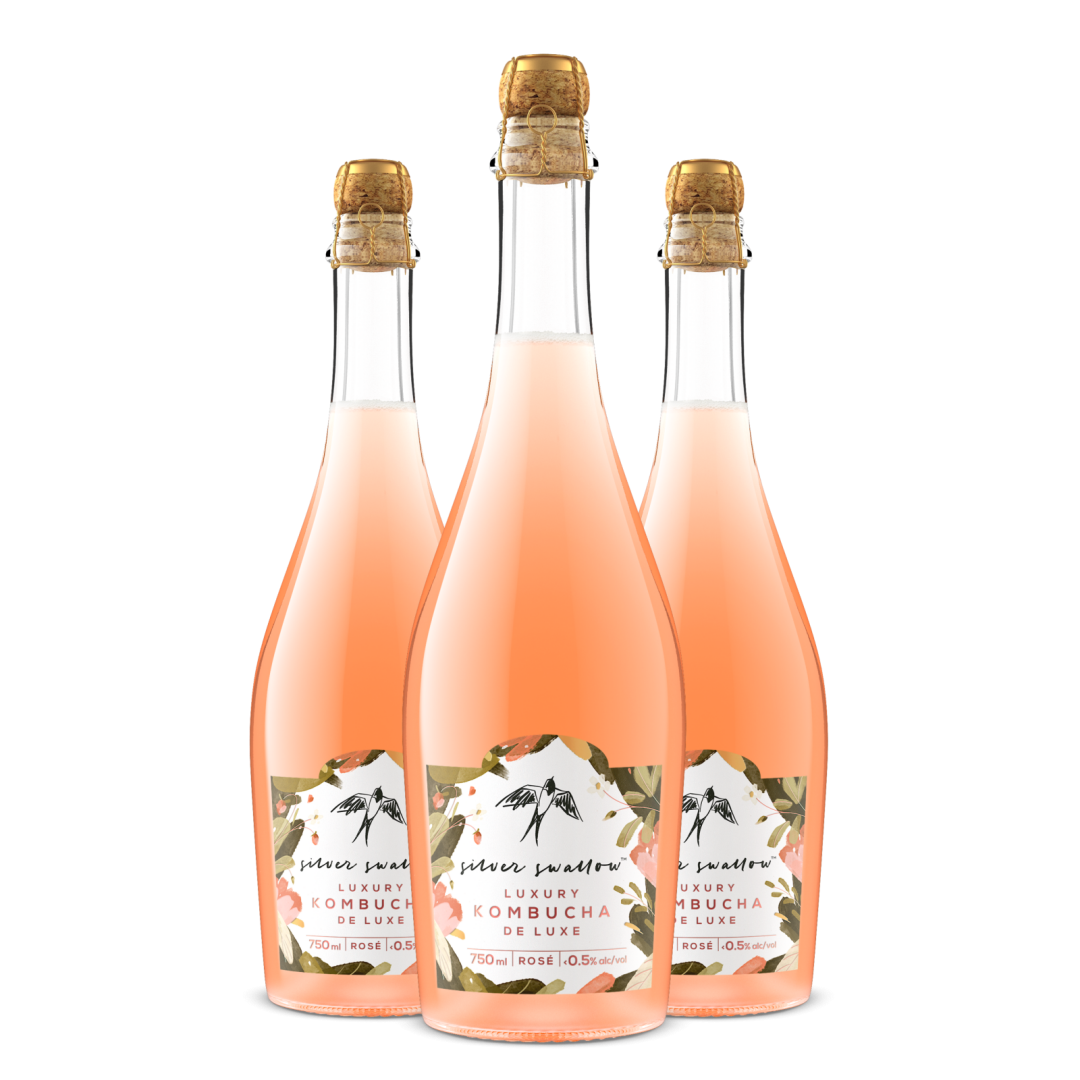 Kombucha de luxe rosé 750ml (3 bouteilles)
